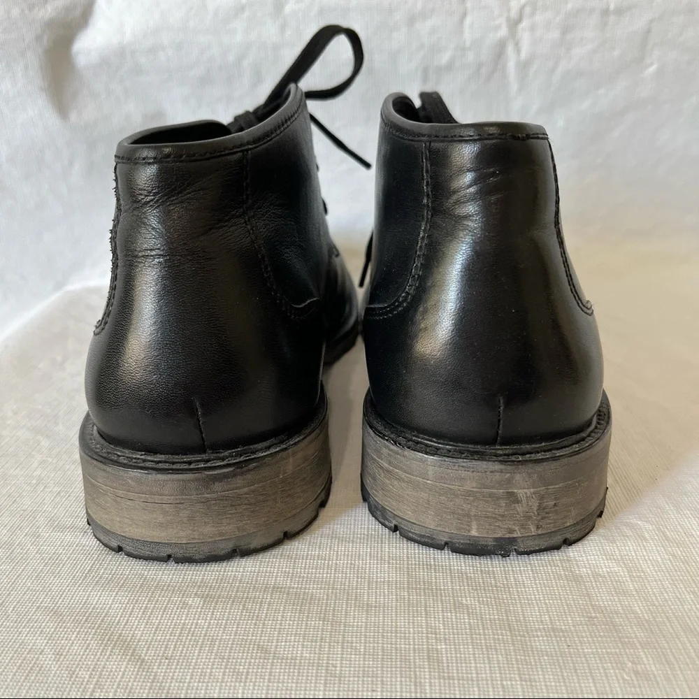 Andrew Marc Black Leather Chukka Boots